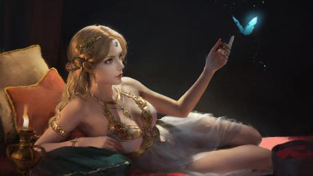 Enchanted Dreams and Glowing Butterflies wallpaper