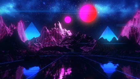 Neon Dreams: Cosmic Retrowave Odyssey wallpaper