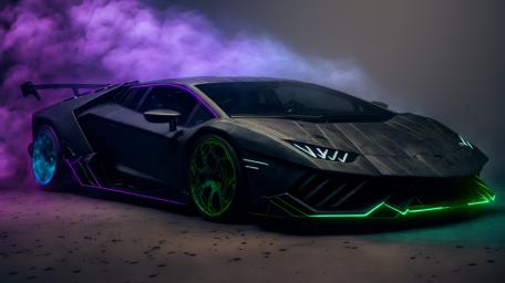 Neon Blaze Sports Car Majesty wallpaper