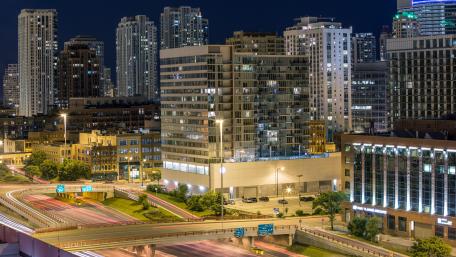 Long-Exposure Photography of Chicago at Night wallpaper