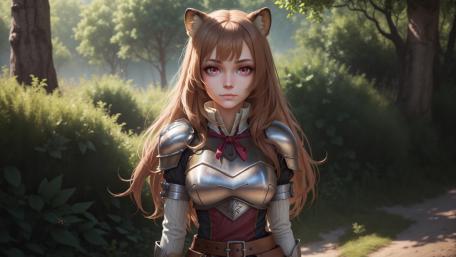 Cat-Eared Warrior in Enchanted Forest wallpaper