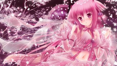 Delicate Pink Dreamscape Anime Girl in 4K wallpaper