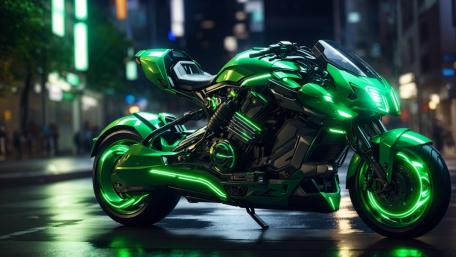 Cyber motorcycle wallpaper