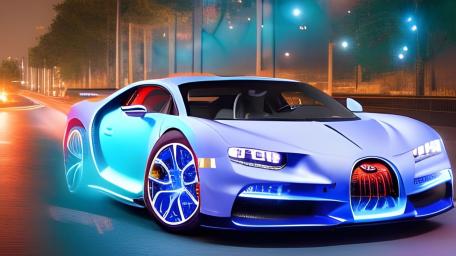 Neon Dreams Bugatti on the Move wallpaper