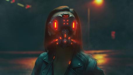 Futuristic Cyberpunk Mask Artistry wallpaper