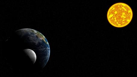 Celestial Harmony of Earth and Moon wallpaper