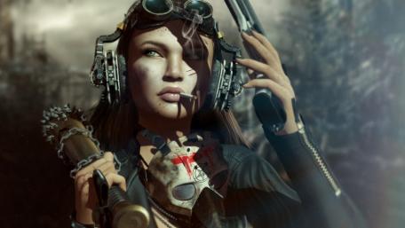 Warrior Girl in a Dystopian World wallpaper