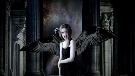 Dark Angel in Gothic Realm wallpaper