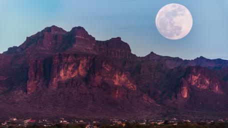 Majestic Supermoon Over Mountain Landscape wallpaper