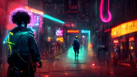 Neon Dreams in a Cyberpunk Cityscape wallpaper