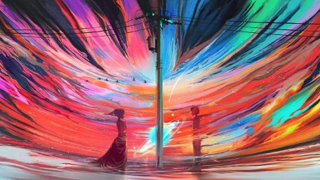 Vibrant Encounters in a Dreamscape wallpaper