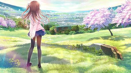 Spring Serenity in Anime Scenery wallpaper