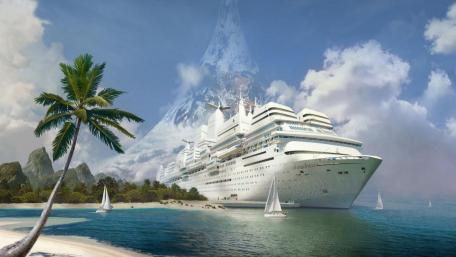 Majestic Voyage to Enchanted Shores wallpaper