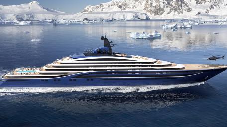 Luxury Superyacht in Icy Waters wallpaper