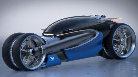 Futuristic Bugatti Motorcycle Concept Design wallpaper