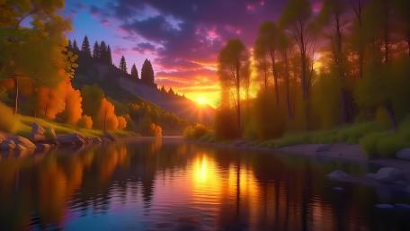 In the evening (AI) wallpaper