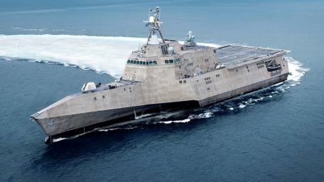Powerful Naval Vessel in Action wallpaper