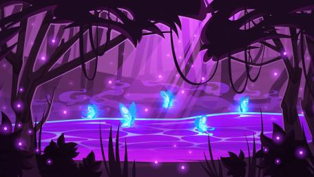 Magical Forest with Glowing Butterflies wallpaper