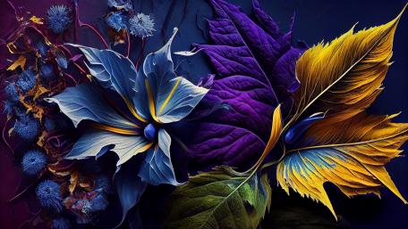 Autumn Hues in Digital Bloom wallpaper
