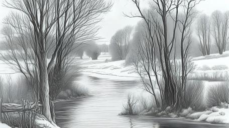 Siberian landscape in winter wallpaper