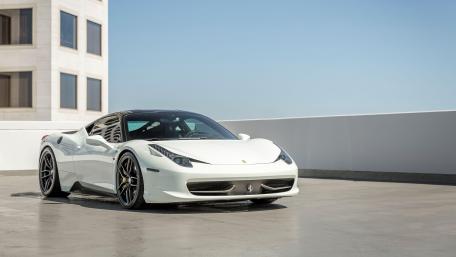 White Ferrari 458 Italia in 5K Glory wallpaper