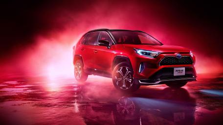Vibrant Red Toyota RAV4 Wallpaper wallpaper