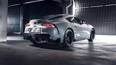 Silver Toyota Supra in the Spotlight wallpaper