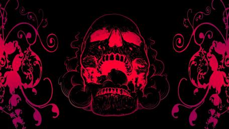 Ethereal Skull in Red wallpaper