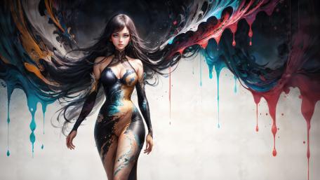 Shadows of suffering the ethereal eruption of a girl wallpaper