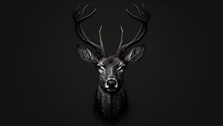 Majestic Dark Deer in 4K wallpaper