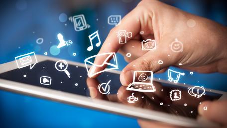 Digital Interaction with Mobile Icons and Touch wallpaper