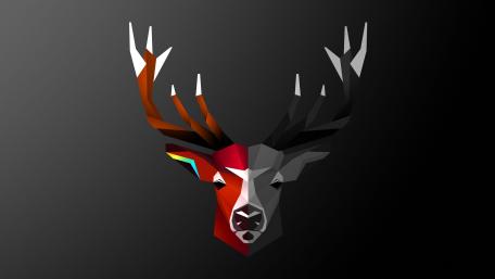 Geometric Deer Head in Minimalist Design for Modern Spaces wallpaper