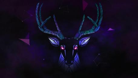 Mystical Deer in the Dark wallpaper