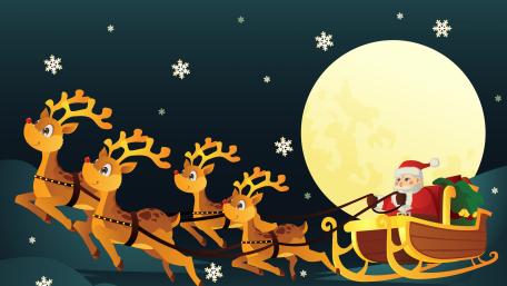 Santa's Magical Sleigh Ride wallpaper