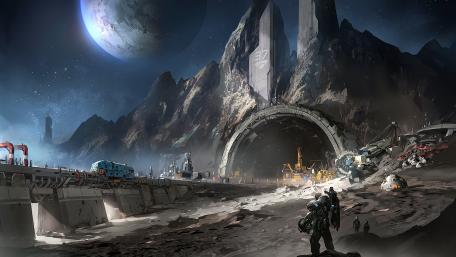 Futuristic Mining Odyssey: Exploring Alien Frontiers wallpaper