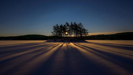 Winter Night Serenity in the Shadows wallpaper