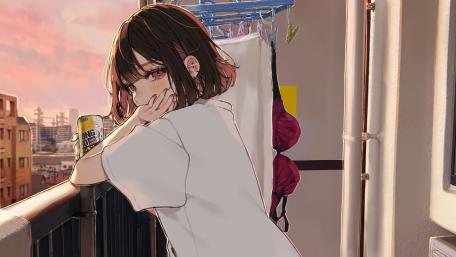 Sunset Contemplation in the City wallpaper