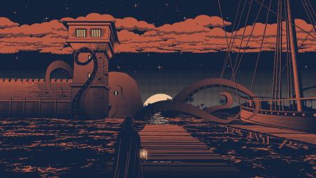 Mysterious Kraken at Dusk wallpaper