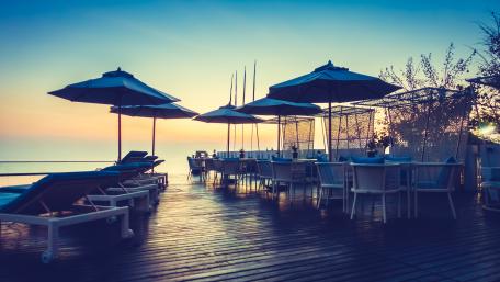 Sunset Serenity by the Seaside Resort wallpaper