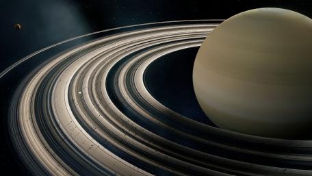 Majestic Ringed Planet in Space wallpaper
