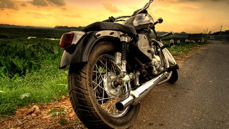 Sunset Ride with Royal Enfield wallpaper