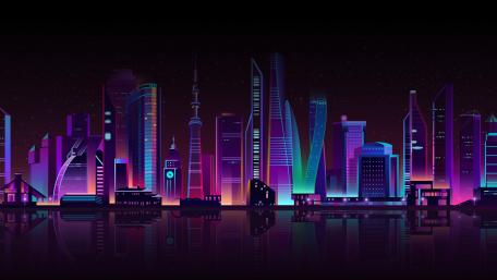 Neon Dreams Cityscape wallpaper