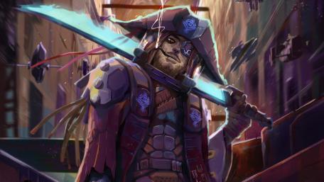 Cyberpunk Pirate Adventure Wallpaper wallpaper