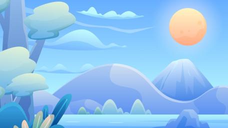 Tranquil Fantasy Sunrise in Minimal Landscape Art wallpaper