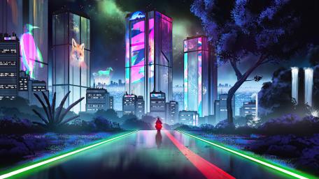 Neon City Ride Adventure wallpaper