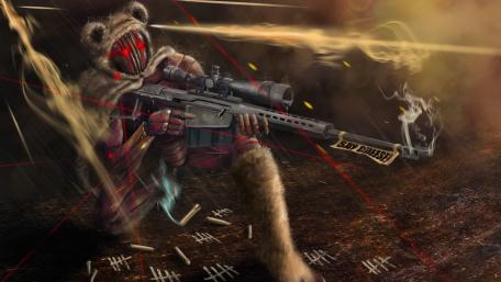 Futuristic Sniper in Action wallpaper