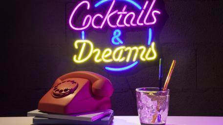 Neon Cocktails and Dreams Wallpaper wallpaper