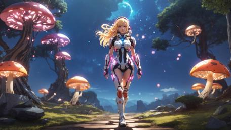 Mystic Journey in a Mushroom Wonderland wallpaper