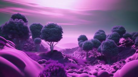 Dreamlike Purple Fantasy Landscape wallpaper