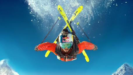Thrilling Ski Jump Adventure in 4K wallpaper